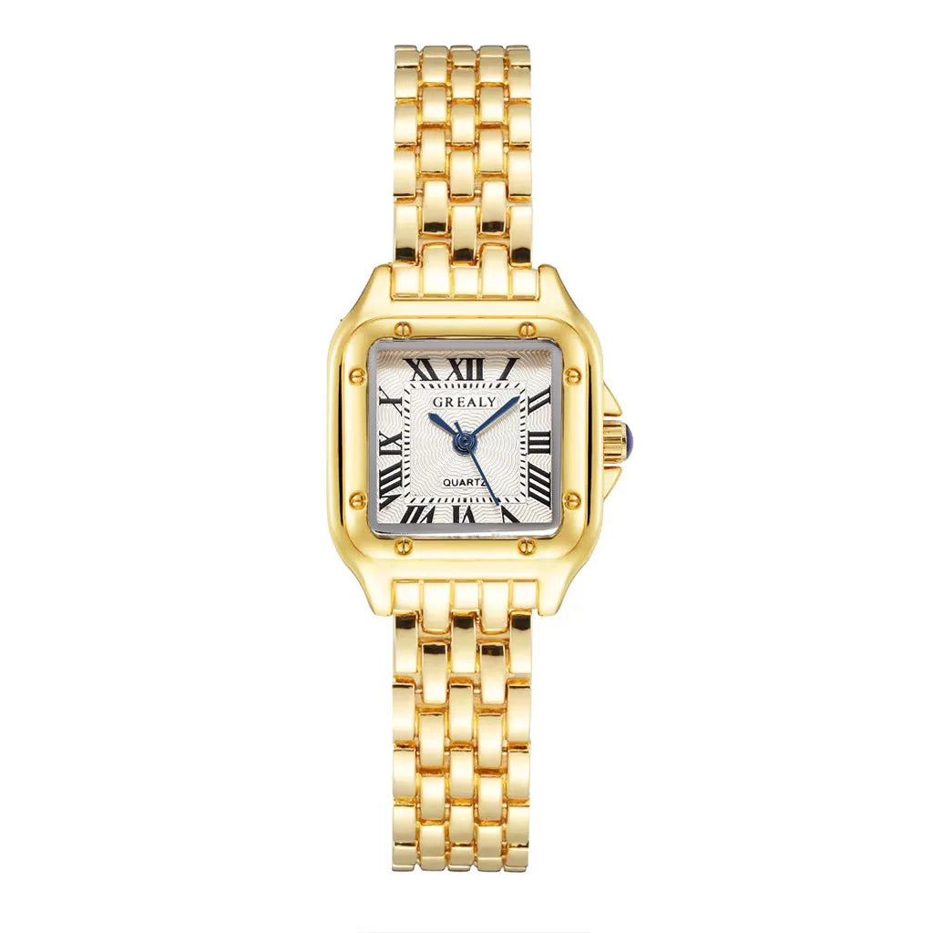 Women's Luxury Quartz Watch – Gold Stainless Steel Fashion Bracelet Clock