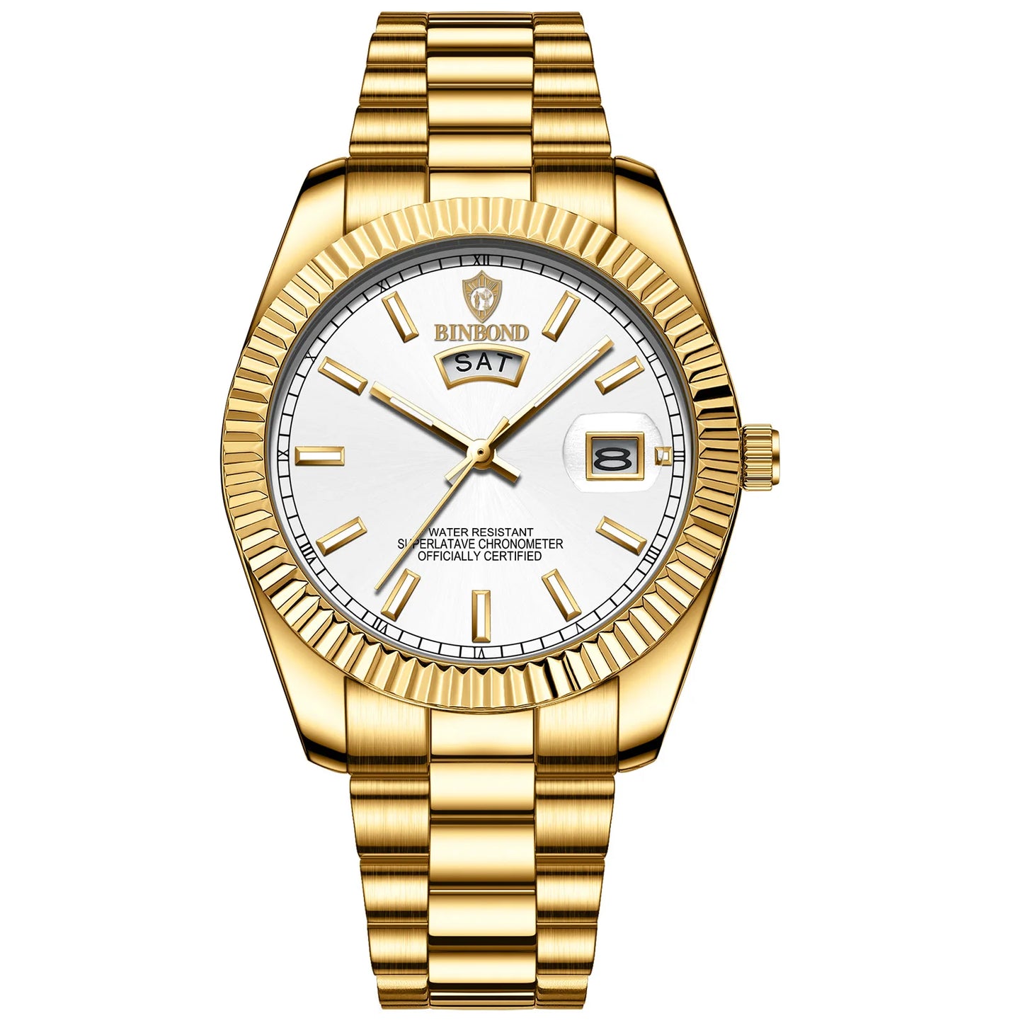 BINBOND B7012 Men's Quartz Watch – Waterproof Sports Business Wristwatch with Calendar