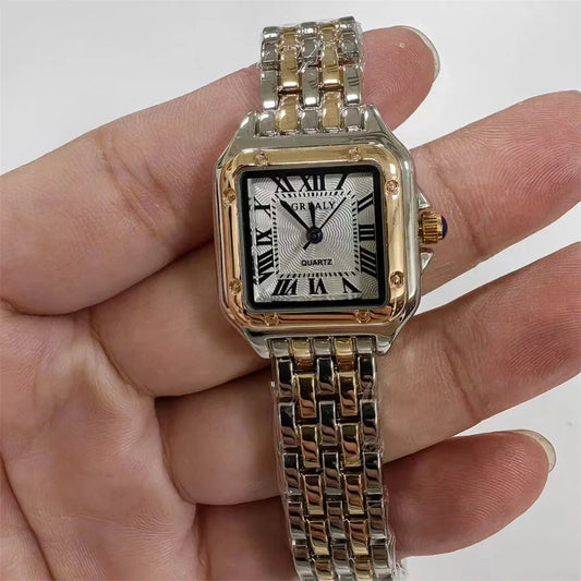 Women's Luxury Quartz Watch – Gold Stainless Steel Fashion Bracelet Clock