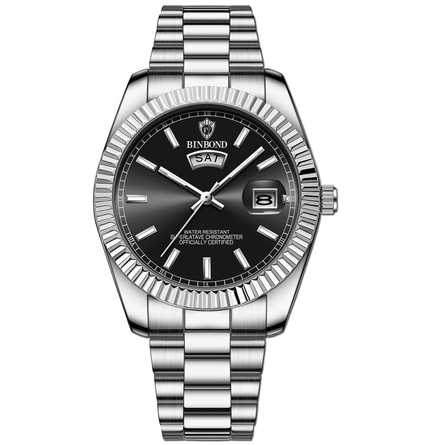 BINBOND B7012 Men's Quartz Watch – Waterproof Sports Business Wristwatch with Calendar